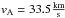 \hbox{$v_{\rm A}=33.5\frac{{\rm km}}{{\rm s}}$}