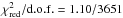 \hbox{$\chi^2_\mathrm{red}/\mathrm{d.o.f.} = 1.10/3651$}