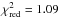 \hbox{$\chi^2_\mathrm{red} = 1.09$}