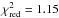 \hbox{$\chi^2_\mathrm{red} = 1.15$}