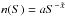\hbox{$n(S) = a S^{-\tilde x}$}