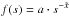 \hbox{$f(s)=a \cdot s^{-\tilde x}$}