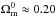\hbox{$\Omega_{\rm m}^0\approx 0.20$}