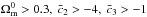 \hbox{$\Omega_{\rm m}^0>0.3,\ \bar c_2>-4,\ \bar c_3>-1$}