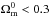 \hbox{$\Omega_{\rm m}^0<0.3$}