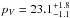 \hbox{$p_V= 23.1^{+1.8}_{-1.1}$}
