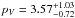 \hbox{$p_V= 3.57^{+1.03}_{-0.72}$}