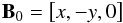 \begin{equation} \vec{B}_{0}=\left[x,-y, 0\right] \label{eqn:2D_null_point} \end{equation}
