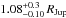 \hbox{$1.08^{+0.3}_{-0.10}\,R\ind{Jup}$}