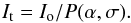 \begin{equation} \label{eq:stray4} I_{\rm t} = I_{\rm o} / P(\alpha,\sigma) . \end{equation}