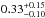\hbox{$\rm 0.33^{+0.15}_{-0.10}$}