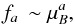 \begin{eqnarray} \label{eq:a} f_a\,\sim\mu_B^a, \end{eqnarray}