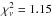 \hbox{$\chi^2_{\nu} = 1.15$}