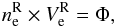 \begin{eqnarray*} n_{\rm e}^{\rm R} \times V_{\rm e}^{\rm R}=\Phi, \end{eqnarray*}