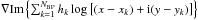 \hbox{$\nabla \mathrm{Im} \left\{ \sum_{k=1}^{N_{\rm BP}} h_k \log \left[ (x-x_{k}) + {\rm i}(y-y_{k}) \right] \right\}$}
