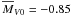 \hbox{$\overline{M}_{V0}=-0.85$}