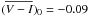 \hbox{$(\overline{V-I})_0=-0.09$}