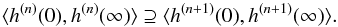\begin{equation} \langle h^{(n)}(0),h^{(n)}(\infty)\rangle \supseteq \langle h^{(n+1)}(0),h^{(n+1)}(\infty)\rangle. \end{equation}