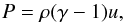 \begin{equation} P=\rho(\gamma-1)u, \label{P_lajoie} \end{equation}