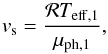 \appendix \setcounter{section}{1} \begin{equation} v_{\mathrm{s}}=\frac{\mathcal{R}T_{\mathrm{eff},1}}{\mu_{\mathrm{ph},1}}, \label{vs} \end{equation}