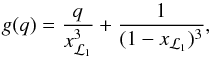 \begin{equation} g(q)=\frac{q}{x_{\L1}^3}+\frac{1}{(1-x_{\L1})^3}, \label{gq} \end{equation}