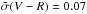 \hbox{$\bar{\sigma}(V-R)=0.07$}