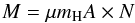 \appendix \setcounter{section}{3} \begin{equation} M = \mu m_{\rm H} A\times N \end{equation}