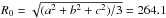 \hbox{$R_0 = \sqrt{(a^2 + b^2 + c^2)/3} = 264.1$}