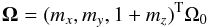 \begin{eqnarray} \vec \Omega = (m_x, m_y, 1+m_z)^{\rm T} \Omega_0 \end{eqnarray}