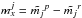 \hbox{$m^j_x = \tilde{m_j}^p - \tilde{m_j}^r$}