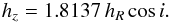 \appendix \setcounter{section}{1} \begin{equation} h_z = 1.8137\,h_R\cos i. \end{equation}