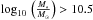 \hbox{$\log_{10}\,\left(\frac{M_{*}}{M_{\sun}}\right)>10.5$}