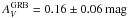 \hbox{$A^{\mathrm{GRB}}_V=0.16\pm0.06\,\mathrm{mag}$}