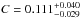 \hbox{$C=0.111^{+0.040}_{-0.029}$}