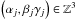 \hbox{$\left(\alpha _j, \beta _j\gamma _j\right)\in \mathbb{Z}^3$}