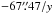 \hbox{$-67\farcs47/y$}