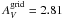 \hbox{$A_V^{\rm grid}=2.81$}