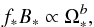 \begin{eqnarray} \label{b1} f_*B_* \propto \Omega_*^b, \end{eqnarray}
