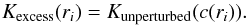 \appendix \setcounter{section}{3} \begin{equation} K_{\rm excess}(r_i) = K_{\rm unperturbed}(c(r_i)). \end{equation}