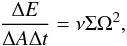 \begin{equation} \frac{\Delta E}{\Delta A \Delta t}=\nu \Sigma \Omega^{2} , \label{eq:nusig} \end{equation}
