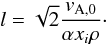 \appendix \setcounter{section}{1} \begin{equation} l=\sqrt{2} \frac{v_{\rm A,0}}{\alpha x_{i} \rho} \cdot \end{equation}