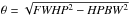 \hbox{$\theta=\sqrt{{\it FWHP}^2-{\it HPBW}^2}$}