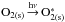 \hbox{$\rm O_{2(s)} \mathop{\rightarrow}\limits^{h\nu} O^*_{2(s)}$}