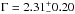 \hbox{$\Gamma = 2.31 ^+_- 0.20$}