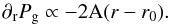 \begin{equation} \label{dpg} \partial_{\rm{r}} P_{\rm{g}} \propto -2{\rm{A}}(r-r_0). \end{equation}
