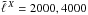 \hbox{$\tell{X} = 2000, 4000$}