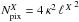 \hbox{$N_{\rm pix}^X = 4\,\kappa^2\,{{\ellx}\,}^2$}