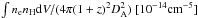 \hbox{$\int n_{\rm e} n_{\rm H} {\rm d}V/(4\pi (1+z)^2 D_{\rm A}^2)~[10^{-14}{\rm cm^{-5}}]$}