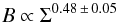 \begin{equation} B\propto\Sigma^{0.48\,\pm\,0.05} \end{equation}