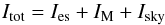 \begin{eqnarray*} I_{\rm tot}=I_{\rm es}+I_{\rm M}+I_{\rm sky} \end{eqnarray*}
